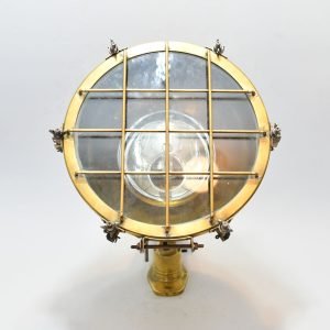 Authentic Vintage Large Brass Nautical Spotlight