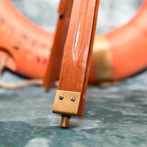 Vintage Brass Nautical Telescope with Wooden Tripod – Retro Maritime Decor