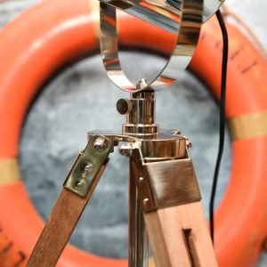 Authentic Vintage-Style Nautical Tripod Spotlight Lamp
