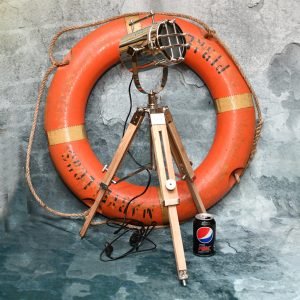 Authentic Vintage-Style Nautical Tripod Spotlight Lamp