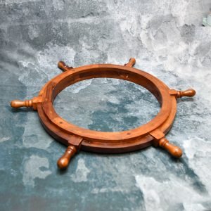 Vintage Brass and Wood Ship Wheel – Nautical Wall Decor
