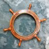 Vintage Brass Nautical Ship Steering Wheel Wall Decor