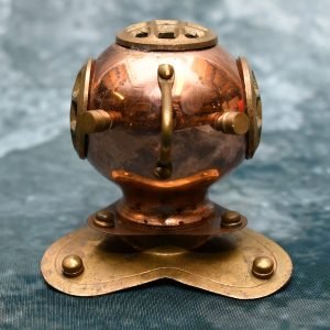 Retro Miniature Brass and Copper Diving Helmet