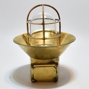 Salvaged Brass Right Angled Passageway light - Wall light