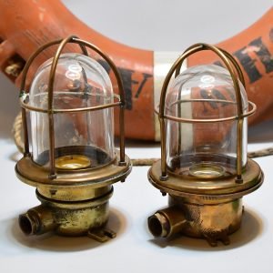 Pair of Small Wall Mounted Vintage Nautical Passageway Light