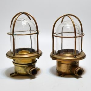Pair of Small Wall Mounted Vintage Nautical Passageway Light