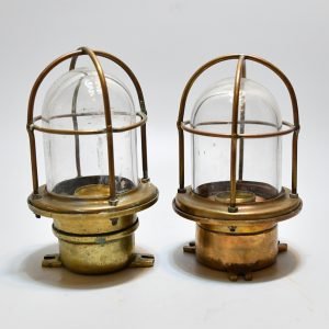Pair of Small Wall Mounted Vintage Nautical Passageway Light