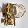 Authentic Vintage Brass Nautical Bulkhead Wall Light Clear Glass