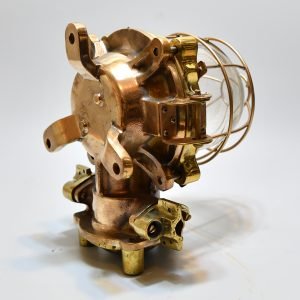 Authentic Vintage Brass Nautical Bulkhead Wall Light Clear Glass