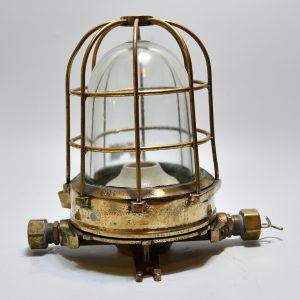 Solid Brass Vintage Ships Caged Passageway Light