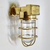 Authentic Vintage 90 Degree Brass Nautical Security Sconce