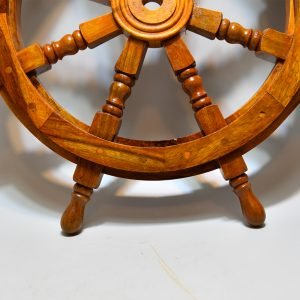 Vintage Wooden Ship Wheel Decor – Nautical Outdoor Helm