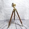 Authentic Vintage Brass Tripod Nautical Spotlight – Standing Floor Lamp