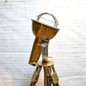 - DSC 7290 Vintage Brass Tripod Standing Spotlight – Nautical Floor Lamp