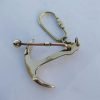 Retro Solid Brass Anchor Keyring – Nautical Swivel Gift