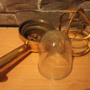 Vintage Brass Bulkhead Wall Light with Wooden Arm