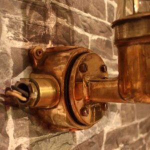 Wall Mount Bulkhead Brass Scone Light Fixture With Junction Box