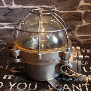 Vintage Industrial Cast Bronze and Brass Explosion Proof Lamp