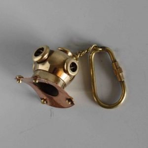 Vintage Brass Diving Helmet Keyring Nautical Gift