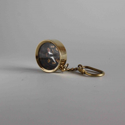 - IMG 4731 Vintage Nautical WISKA Brass Compass Key Chain