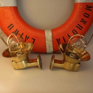 Pair Of Hanging Passageway Ceiling Lights With Brass Cover