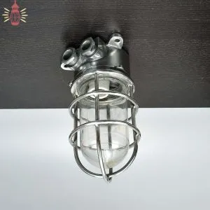 - SL 10756 1 Vintage Aluminium Bulkhead Wall Light with Clear Glass