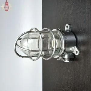 - SL 10756 2 Vintage Aluminium Bulkhead Wall Light with Clear Glass