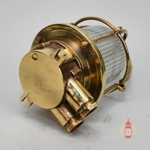 - SL 150 1 Pair of Vintage Brass Bulkhead Lights – Nautical Cage Sconces