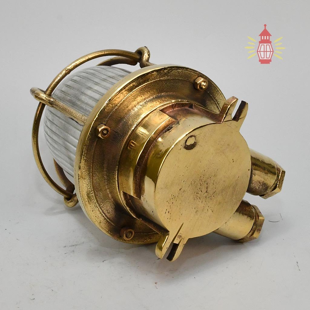 - SL 150 2 Pair of Vintage Brass Bulkhead Lights – Nautical Cage Sconces