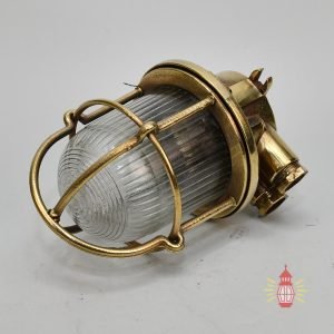 - SL 150 3 Pair of Vintage Brass Bulkhead Lights – Nautical Cage Sconces
