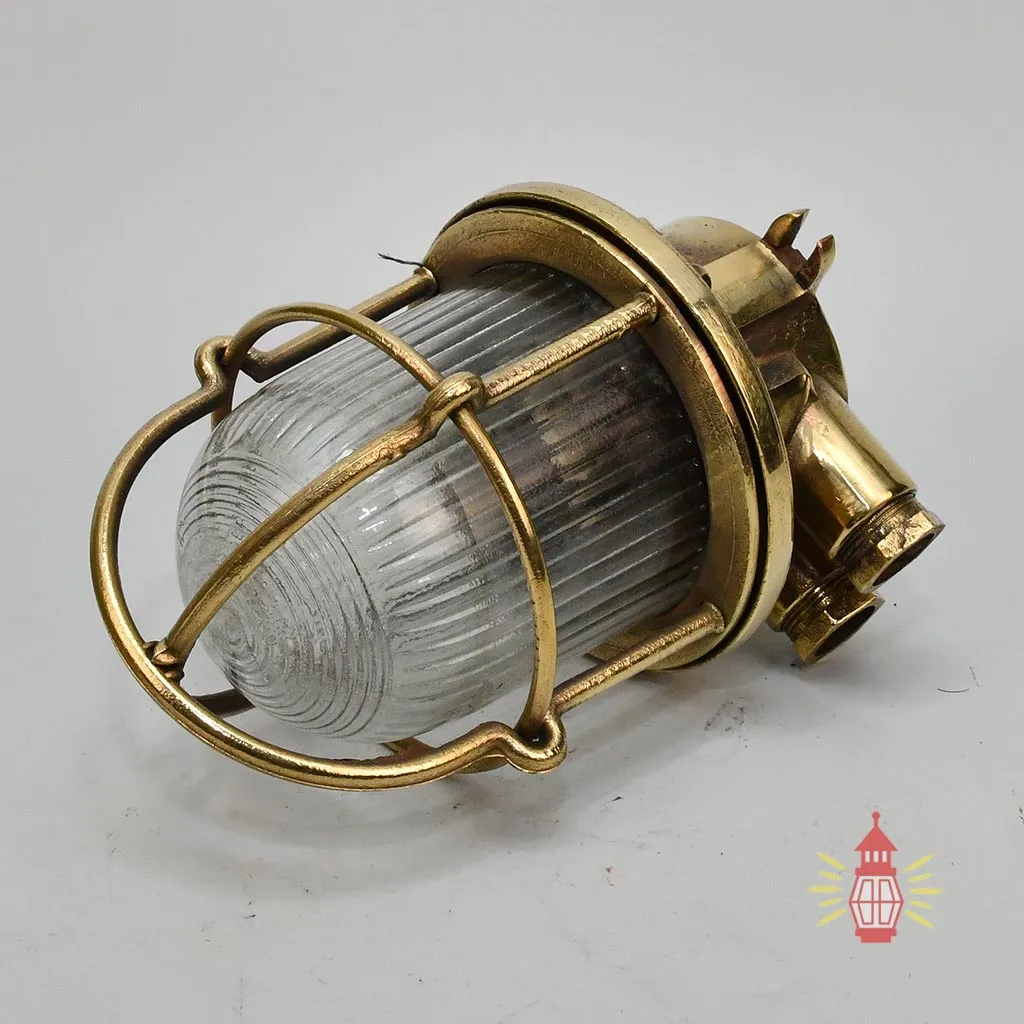 - SL 150 3 Pair of Vintage Brass Bulkhead Lights – Nautical Cage Sconces