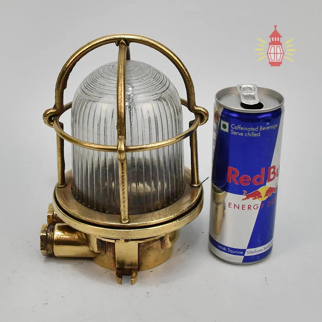 - SL 150 6 Pair of Vintage Brass Bulkhead Lights – Nautical Cage Sconces