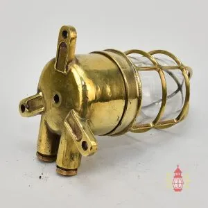 - SL 167 3 Authentic Vintage Brass Nautical Passage Wall Light with Cage