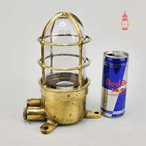 - SL 167 5 Authentic Vintage Brass Nautical Passage Wall Light with Cage