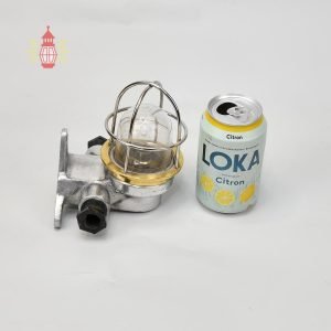 Authentic Vintage Aluminium Nautical Wall Light with Brass Cage