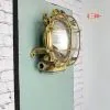 - SL 46 Vintage Brass Cage Bulkhead Wall Light Nautical