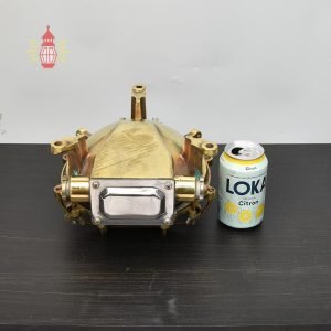 Ship Salvage Brass Bulkhead Wall Light- Target Cage