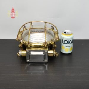 Ship Salvage Brass Bulkhead Wall Light- Target Cage
