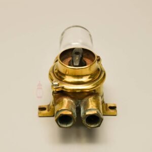 Vintage Brass Ship Engine Room Switch with lamp - Clear Glass