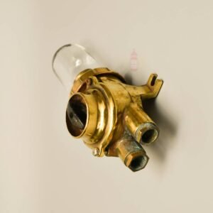 Vintage Brass Ship Engine Room Switch with lamp - Clear Glass