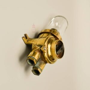 Vintage Brass Ship Engine Room Switch with lamp - Clear Glass