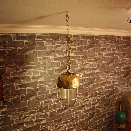 - Untitled 7 Industrial Ships Brass Pendant Lighting -Nautical Antiques