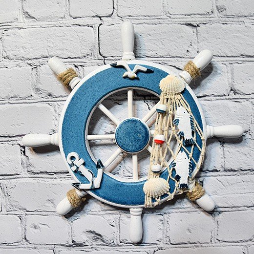 - anchor helmsman wooden boatd decoration ship wheel 359 Handcrafted Small Wooden Nautical Ship Wheel Wall Decor with Rope and Shells