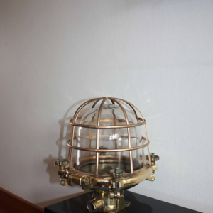 Vintage Antique Marine Brass Tower Lamp