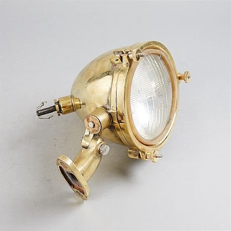 - bas monterad lampa vintage nautiska fartyg spotlampa a4793 Authentic Antique Vintage Nautical Brass Spotlight Lamp