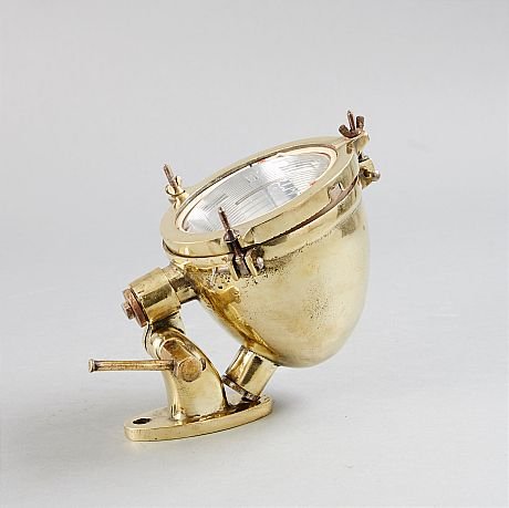 - bas monterad lampa vintage nautiska fartyg spotlampa a4794 Authentic Antique Vintage Nautical Brass Spotlight Lamp