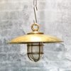 Authentic Vintage Brass Nautical Cap Hanging Ceiling Light