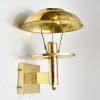 Authentic Vintage Brass Nautical Bulkhead Wall Light with Cap Shade