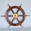 Nautical Wooden Ship Wheel with Brass Accents