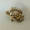 Vintage Industrial Bulkhead Round Cage Brass Ship Light